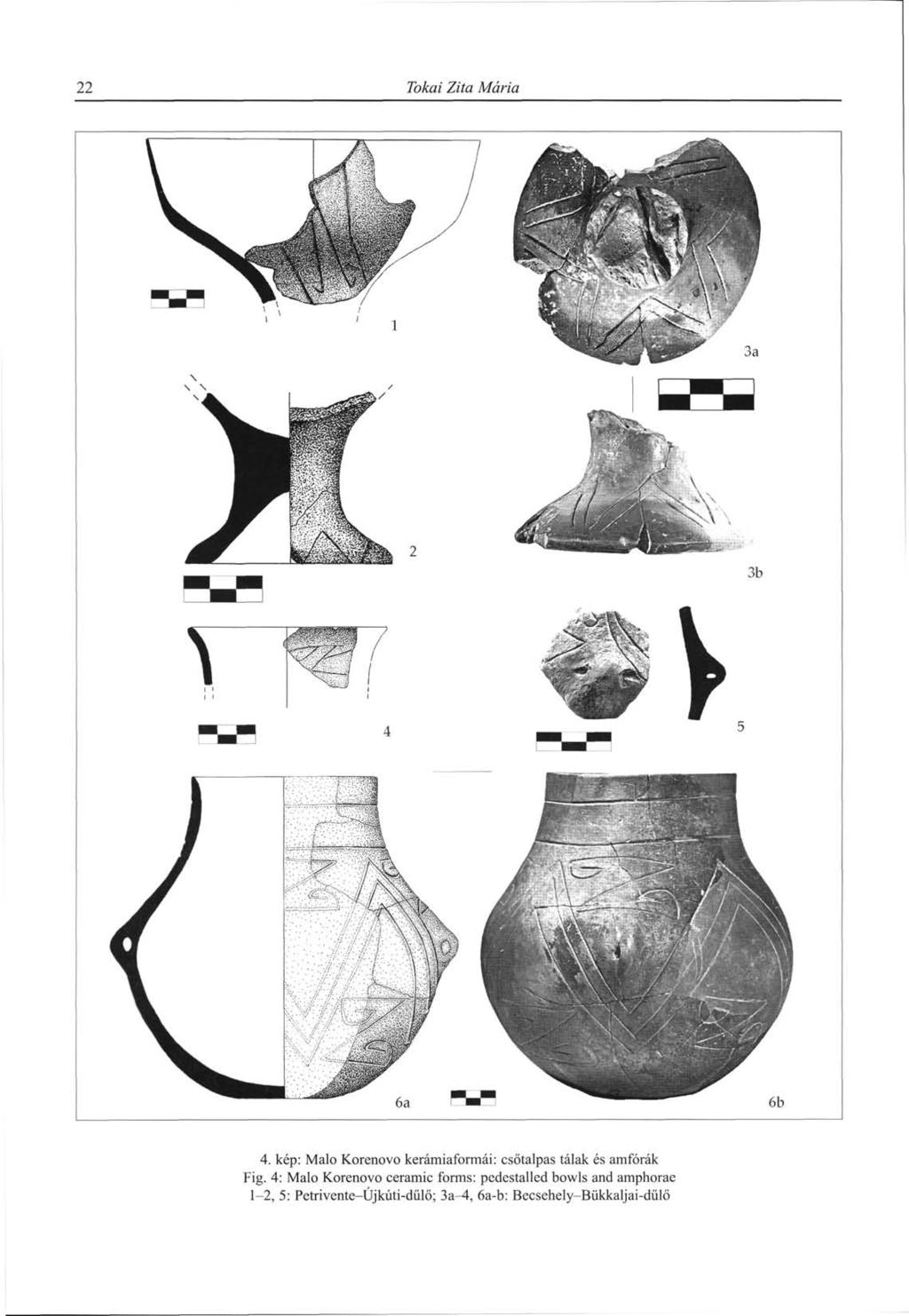 22 Tokai Zita Mária 4. kép: Malo Korenovo kerámiaformái: csőtalpas tálak és amforák Fig.