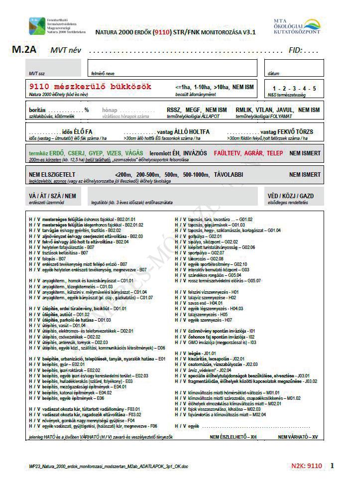 Natura 2000 erdők természetvédelmi helyzetének monitorozása 37 3. ábra. Az M.