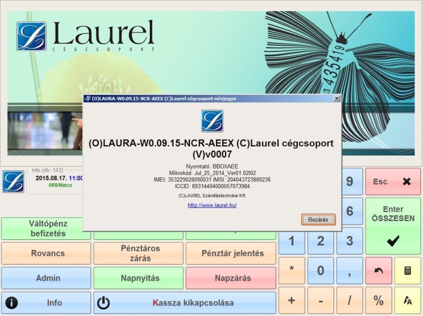 A vevő kijelzőn látható @ jel mutatja a vevő részére, hogy élesített online nyomtatónk van, amely kommunikál a NAV szerverével. 1.