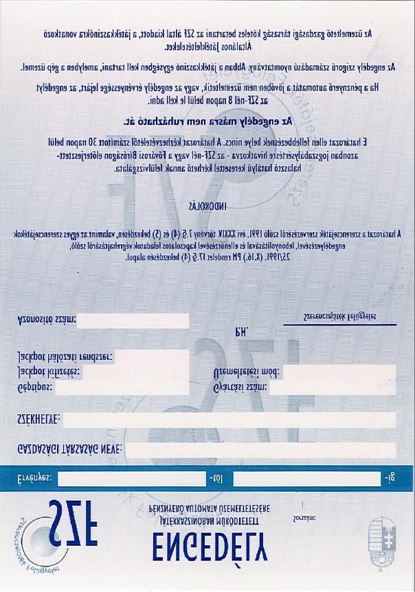 2000/48. szám M A G Y A R K Ö Z L Ö N Y 2843 7. számú melléklet a 21/2000. (V. 18.) PM rendelethez [6/4.