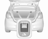 ISOFIX biztonsági gyermekülések az első üléseken Top-tether rögzítőszemek Az ISOFIX rögzítés mellett erősítse a Top-tether hevedert a Top-tether rögzítőszemekhez.