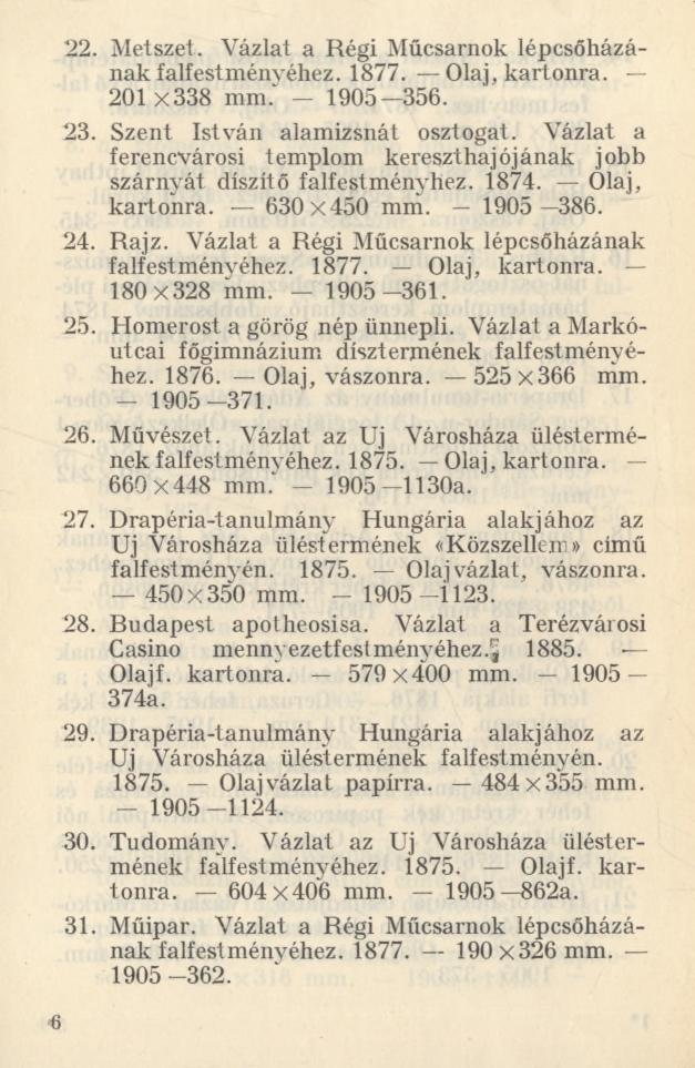 22. Metszet. Vázlat a Régi Műcsarnok lépcsőházának falfestményéhez. 1877. Olaj, kartonra. 201 x338 mm. - 1905 356. 23. Szent István alamizsnát osztogat.