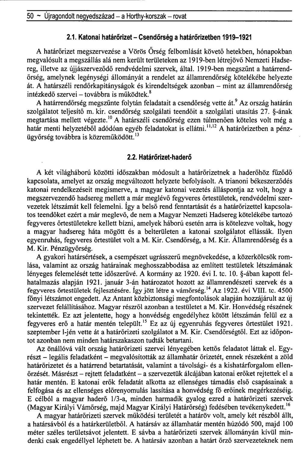 50 ~ Újragondolt negyedszázad - a Horthy-korszak - rovat 2.1.