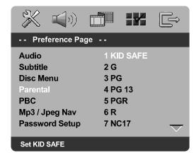 DVD beállító menü opciók Egyéni beállítás menü Nyomja le kétszer a gombot a lejátszás teljes leállításához (ha szükséges), majd nyomja meg a SYSTEM MENU gombot!