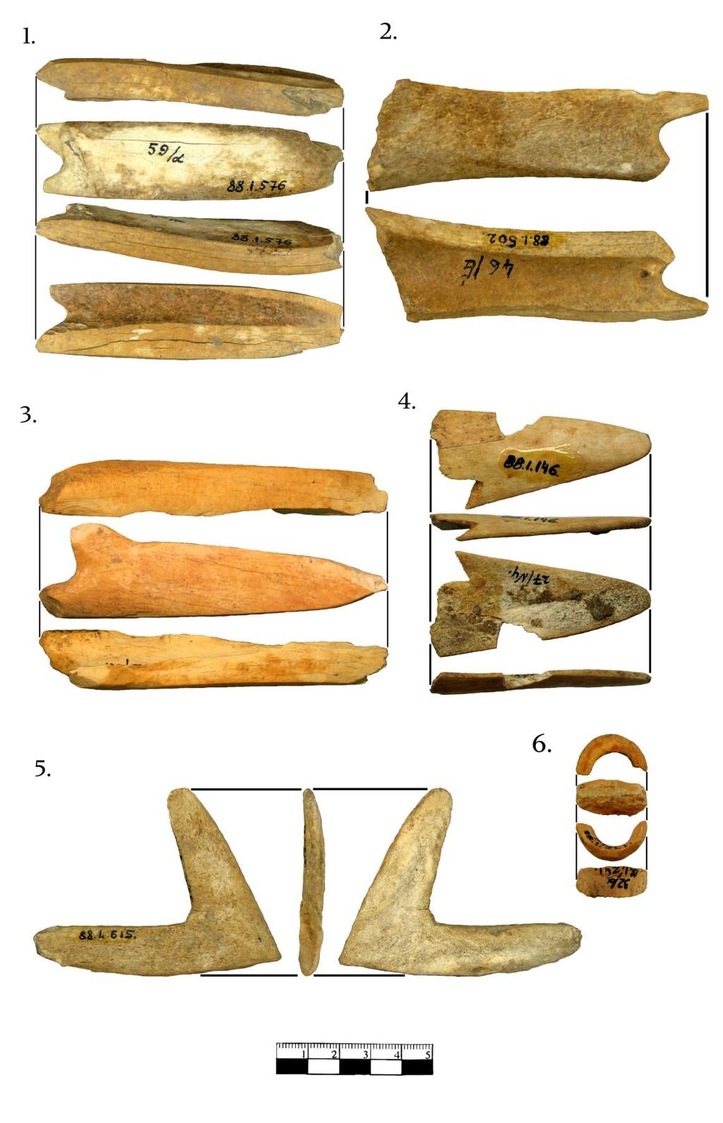 Függelék 355 27. KÉP: SLICCELT CSONTOK : 1) LTSZ.: 88.1.576., 2) LTSZ.: 88.1.502., 3) LTSZ.: 88.1.444.