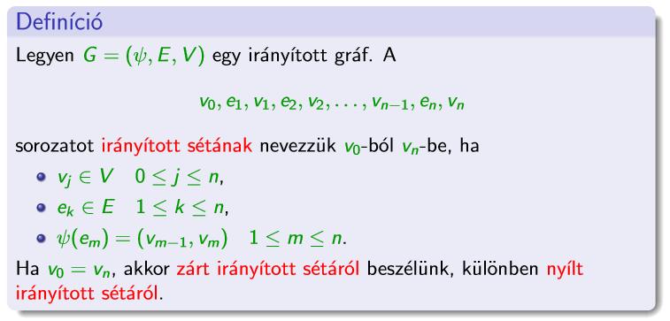 141. Definiáld az irányított séta