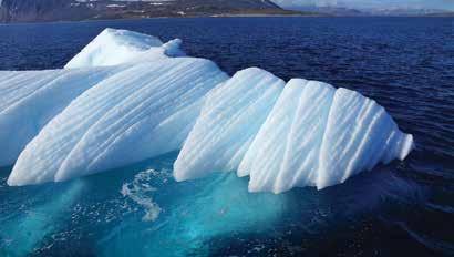 Ezek az óriási, letört jéghegyek egy darabig megrekednek a fjord sekélyebb bejáratában, majd a folyamatosan érkező jégtömbök nyomása túljuttatja őket a szűkületen, hogy szabadon