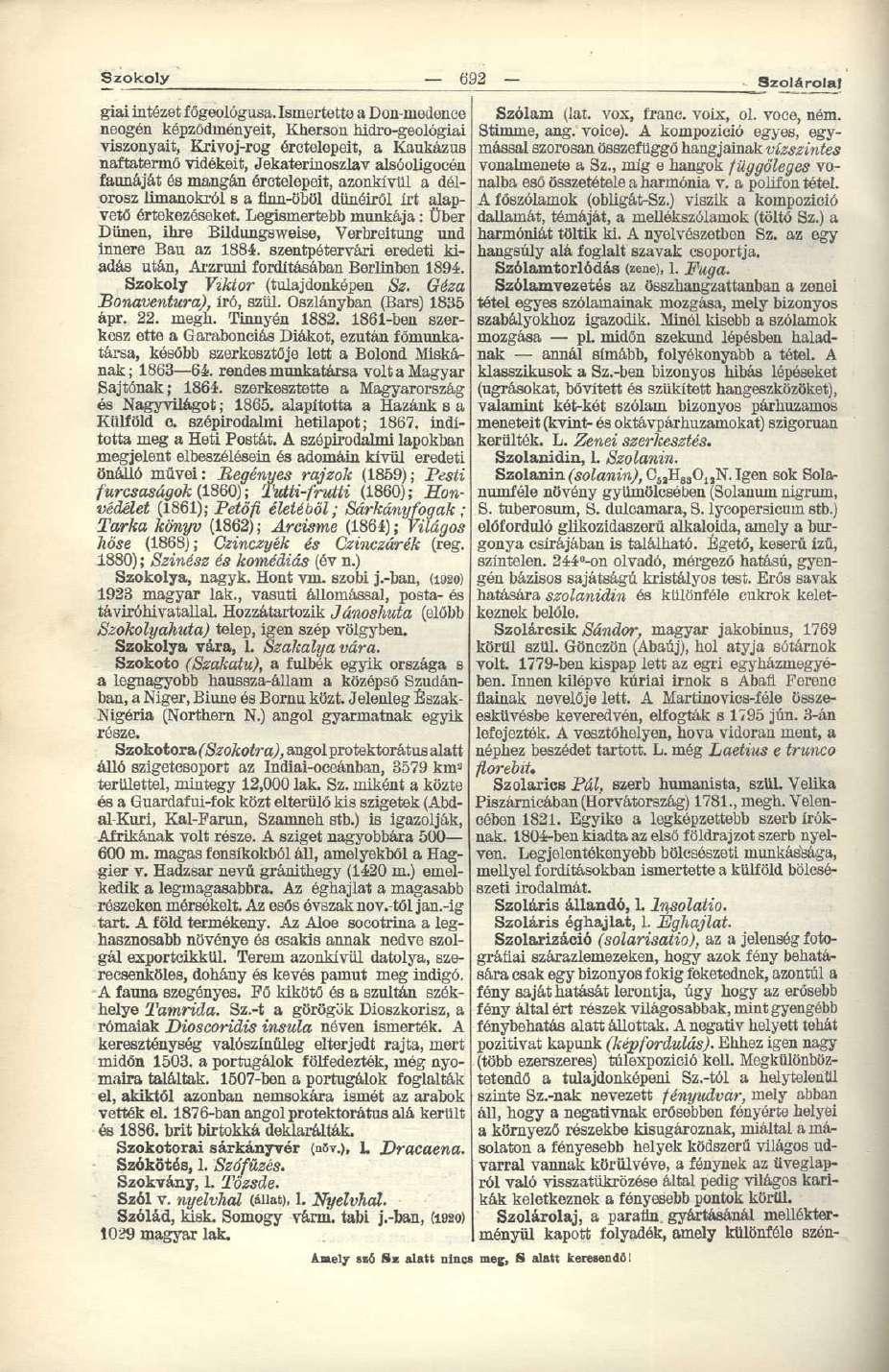 Szokoly 692 SzoIároIaT giai intézet f őgeológusa.