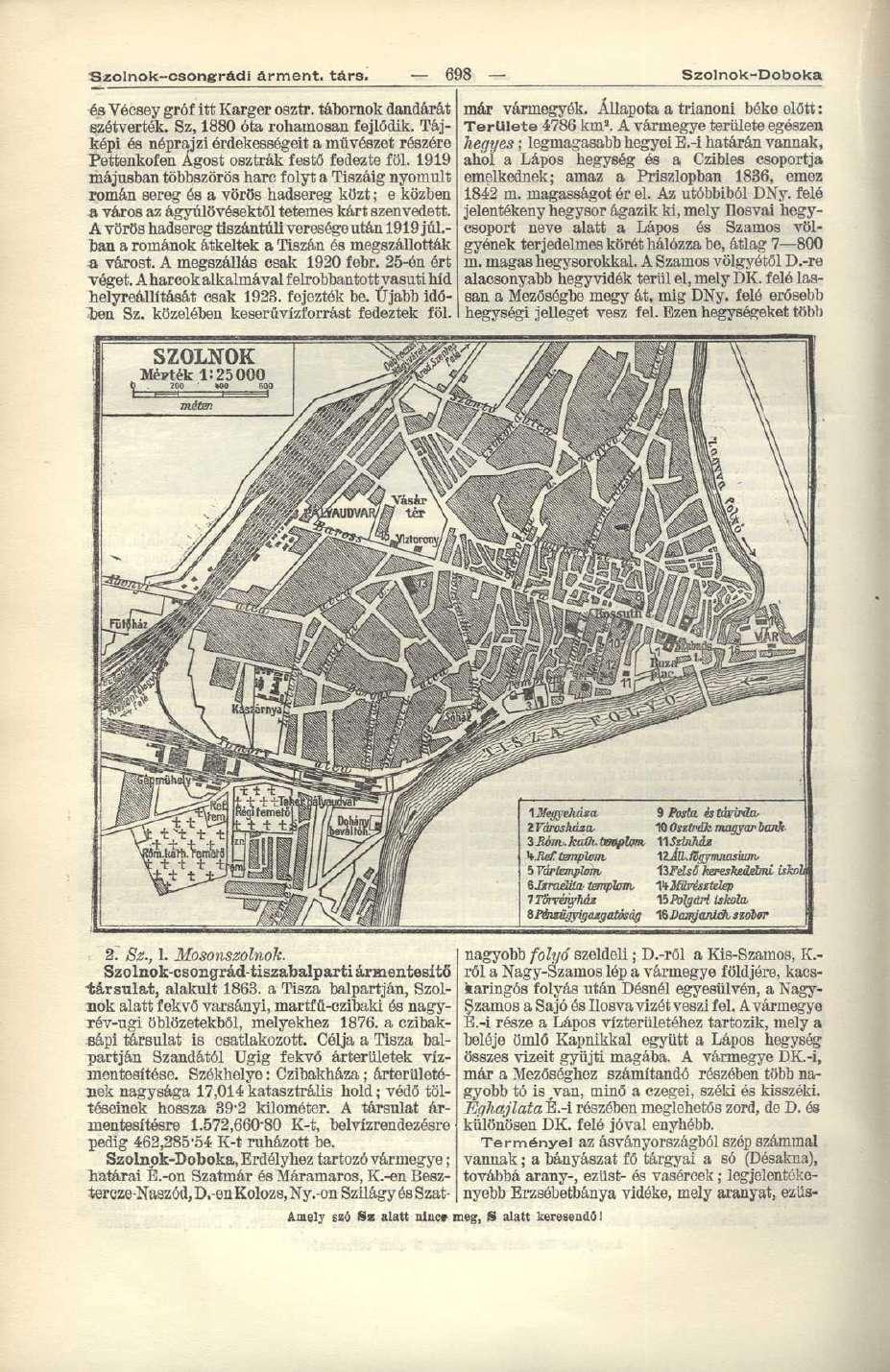 Szolnok-csongrádi árment. társ. 698 Szolnok-Doboka 2. Sz., 1. Mosonszolnok. Szolnok-csongrad-tiszabalpartiármentesítő -társulat, alakult 1863.