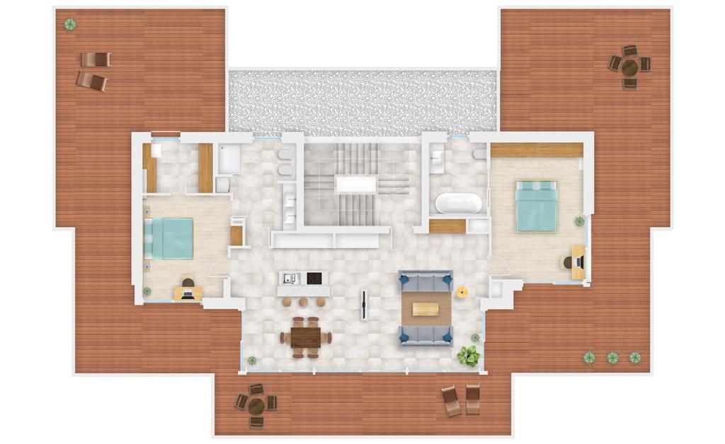 Tetőtér G lakás alaprajz 3. 6. 2. 4. 1. 5. É 1. nappali, étkező, konyha 54,33 m2 2. fürdő 9,2 m2 3. gardrob 5,7 m2 4.