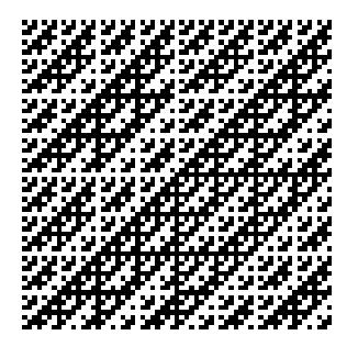 A 4.4. feladatban konstruált Hadamard mátrixok ábrázolása az fehér, fekete megfeleletéssel.