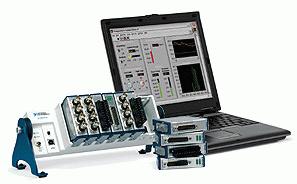 1. ábra. Az NI CompactDAQ adatrögzítő rendszer A platform fő előnye, hogy a már megszokott rugalmas mérési alkalmazásokat egyesíti a felhasználóbarát USB csatlakoztatással.