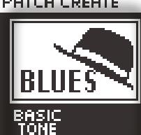 Menü PATCH CREATE AMP CUSTOM OD/DS CUSTOM