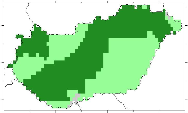 Csapadéknövekedés valószínűsége 2021 2050-re 3