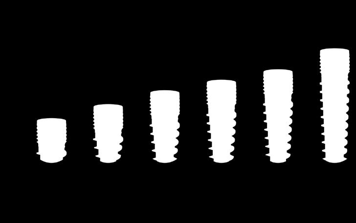 50 mm platformú implantátum fúrási protokoll Fúrásjelek: - vagylagosan használatos - 1/2 hossz fúrás vagylagosan - 3/4 vagy