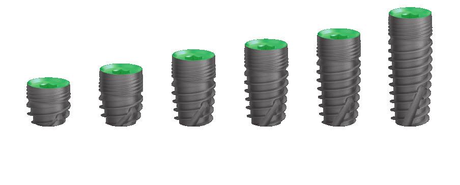 Ø5.70mm PLATFORM 27 BIOLEVEL Ø5.70 mm platformú implantátum méretválasztéka Ø6.