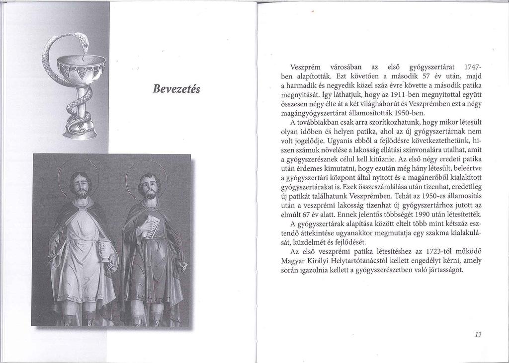 Bevezetés Veszprém városában az első gyógyszertárat 1747- ben alapították Ezt követően a második 57 év után, majd a harmadik és negyedik közel száz évre"követte a második patika megnyitását.