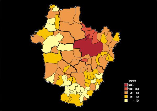 3. Intenztás vszonyszámok példa A települések