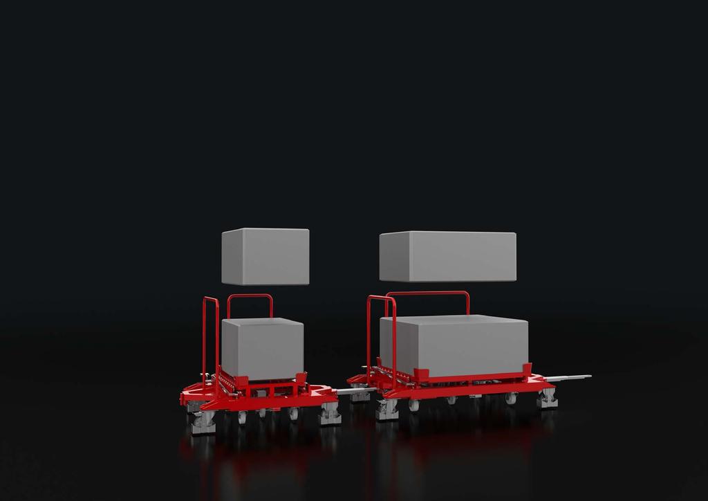 STANDARD KONTÉNEREK SZÁLLÍTÁSA STANDARD CONTAINERS TRANSPORT Kétféle C-Liner vontatmány képes az alábbi méretű konténereket szállító kocsik kezelésére: 800x600, 1000x600, 1200x800 és 1200x1000 [mm].