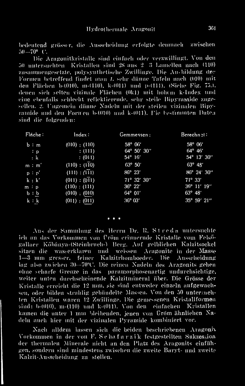 sehr diinne Tatéin nach (01 0) mit den Flaehen b-(0l0), m-(110), k-(011) and p- (111). (Siolie Fig. 75.), (lenen sich.