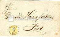 / Typography with embossed printing, on letter piece, 3 krajcár value, type II., Pesth cancellation, perfect stamp. 1858. Könyvnyomat, Bistritz in Siebenb 52.