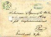 tétel 1860. Feladóvevény, Varanno-Tokay 62. tétel 1859.07.25. Szobránczról feladott levél, 2 krajcár II. típus + 3 krajcár I.
