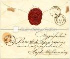 zóna, távolsági levél, Pesth-Hajdúböszörmény, 1864-es 15 krajcáros 9½ fogazatú bélyeggel bérmentesítve, a hátoldali viaszpecsét teljesen épen