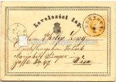 100-119 118. tétel 1870. Díjjegyes lap, Nemsova - Wien, Mariahilf 119. tétel 1867-es kiadások / 1867 issues Kikiáltási ár: 4.000 Ft 1870.08.07.
