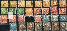 a 2 krajcár newprint in MH condition, diﬀerent color versions, brick-red color, black-brown color, beautiful set (high catalog value). 1871. Réznyomat, 4 teljes sor 142. tétel Falcos 1871.