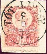 / Engraved, Kassa/Ajánlott (registered) cancellation (SK), 3 krajcár, 300 Gp. 1871. Helyi levél, Pest Délkel.