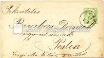 ), ajánlási bélyegző benne a sorszám kézzel írva, 1871-es réznyomat 10 krajcáros és a hátoldalon 10 krajcáros bélyeggel bérmentesítve.