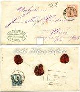 engraved 10 krajcár value stamp + 10 krajcár value stamp at the back side. 1872.12.16. Díjjegyes levél, 2 krajcáros bélyeg, Zádorlak/TemesM.-Temesvár, 150 Gp., 12 órás luxus bélyegző.