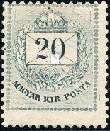 / Krajcár issue with coloured number, 5 krajcár 11½ perforation. Abrasion of the color print down from the horn, with key sample.