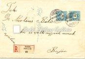 / Black-numbered krajcár issue, 5 krajcár value misprint with B11½ perforation, the value indication is shifted out from the envelope, printed