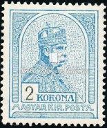 sheet margin. Kat.érték / Cat.value: 72.000 HUF. 1913. Turul, 2 Korona 228.
