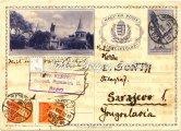 / Registered letter to abroad, from Budapest to Paris, franked with Portraits 20+40+50 ﬁllér stamps. 1935.05.27.