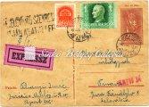 / Distance letter with railway postmark, from Domony Pu. to Budapest, franked with Portraits 2 + 3x10 ﬁllér stamps and St. István III. 4 ﬁllér stamp. 1940.
