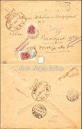 tétel Kikiáltási ár: 2.600 Ft 1921. Portós levél, Szombathely-Fiume 332. tétel Portóbélyegek, küldemények / Postage due stamps, letters 1916.