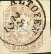 336-352 345. tétel 1863. Hírlapbélyeg, Altofen 346. tétel 1863. Hírlapbélyeg, szürkéslila színű, Büd-Szt.