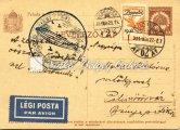 / Airmail letter, from Budapest to Pécs, with the postmark of Zeppelin's ﬂight around Hungary in 1931., franked with Zeppelin 2 pengő and Airplane I. 5x4 ﬁllér stamps. 1931. Légiposta levél, Budapest-Wien 378.