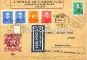 / Airmail letter, from Budapest to Wien, ﬂight, franked with the complete set of Repülő II. Kikiáltási ár: 8.000 Ft Légiposta 1933.08.09.
