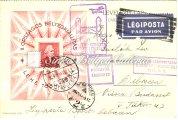 Légiposta levél, Budapest-Wien Légiposta 1935.05.16. Légiposta ajánlott levél, Budapest-Istanbul/Rodostó légiposta útján bélyegzővel, valamint Él még Rákóczi szelleme levélzáróval.