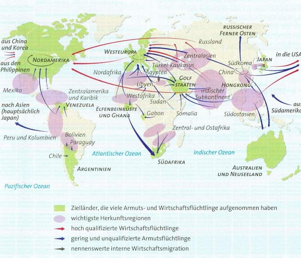 Célterületek Legfontosabb kibocsátó területek Magasan képzett gazdasági migránsok Képzetlen
