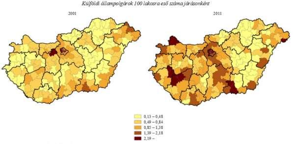 Területi Statisztika 54 (5) 2001 Osztrák állampolgárok 2011 2001 Ukrán