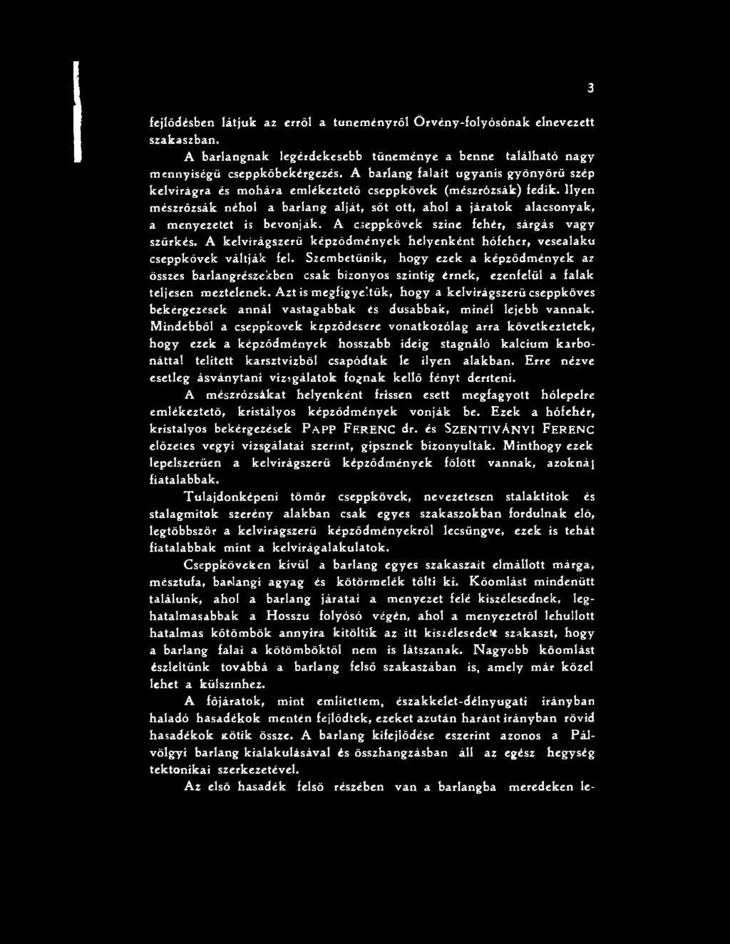 bizonyos szintig érnek, ezenfelül a falak teljesen meztelenek. Azt is megfigyeltük, hogy a kelvirágszerü cseppköves bekérgezesek annál vastagabbak és dusabbak, minél lejebb vannak.