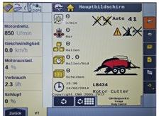 ISOBUS III-as szabványnak köszönhetően a csatolt munkaeszköz az alábbi funkciókat vezérli a traktoron: Hárompont-függesztőmű emelés / süllyesztés TLT start / stop, TLT fordulat Hidraulikus