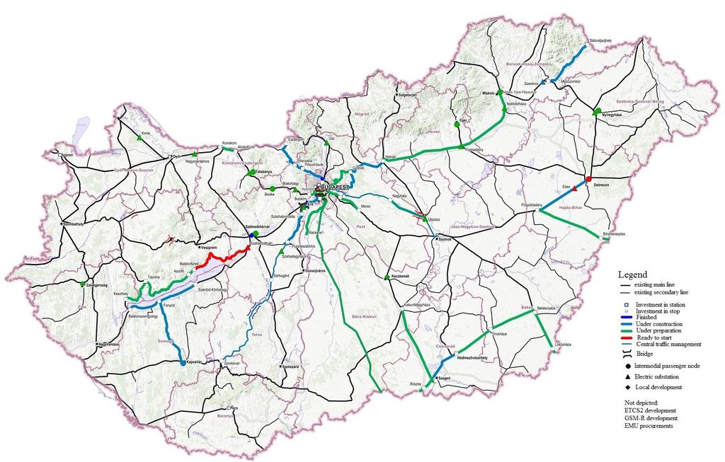 Nagyobb magyar vasút infrastruktúra projektek (2018-22) II.: Vasútvillamosítási projektek Rákosrendező Esztergom: villamosítás (befejezés: 2019.