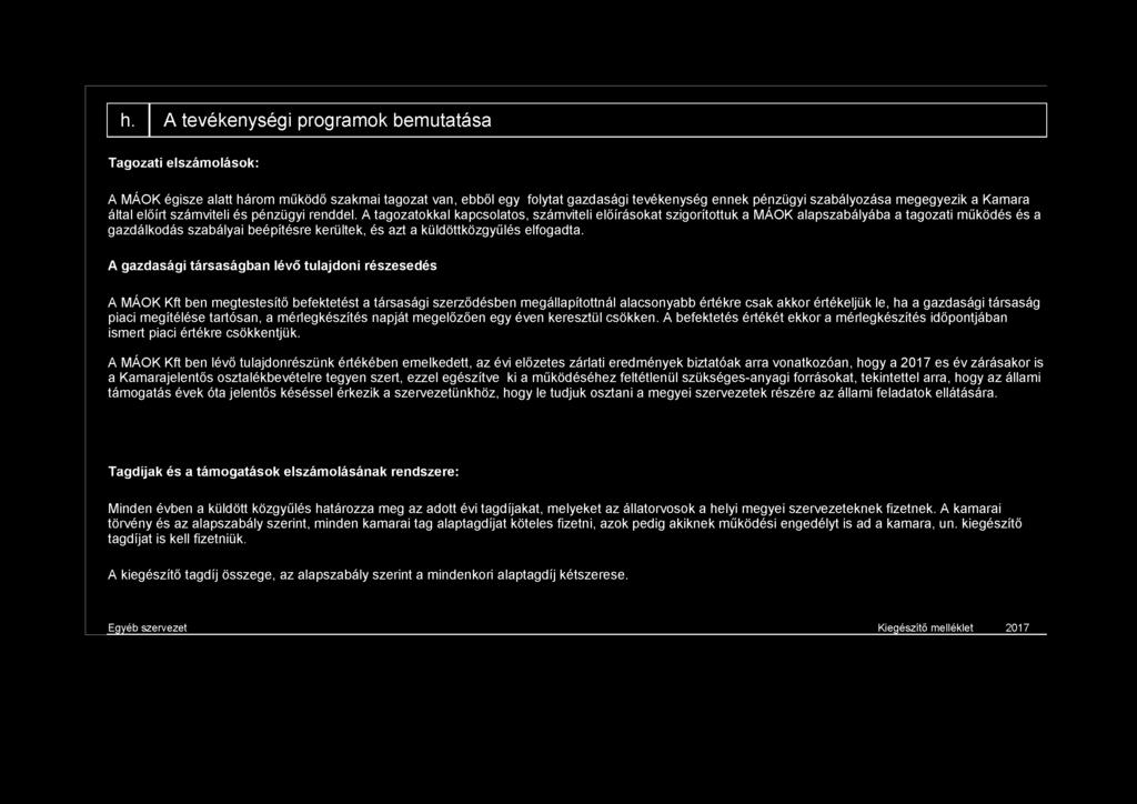 A tagozatokkal kapcsolatos, számviteli előírásokat szigorítottuk a MÁOK alapszabályába a tagozati működés és a gazdálkodás szabályai beépítésre kerültek, és azt a küldöttközgyűlés elfogadta.