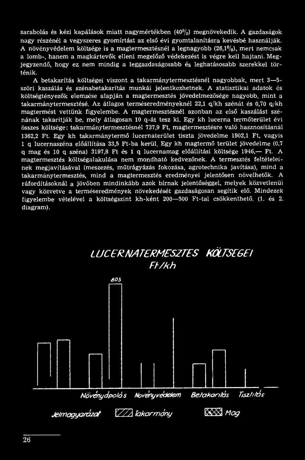 A statisztikai adatok és költségtényezők elemzése alapján a magtermesztés jövedelmezősége nagyobb, mint a takarmánytermesztésé.