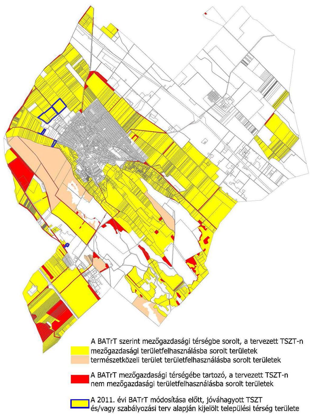 Mezőgazdasági térség BATrT 7. (1) A mezőgazdasági térség legalább 90%-át mezőgazdasági terület, illetve természetközeli terület területfelhasználási egységbe kell sorolni.